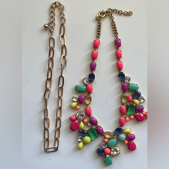 2 Necklaces Candy gem colors and gold